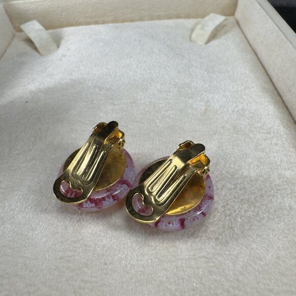 Antica Murrina Venezia Necklace Clip On Earrings Set Pink Glass Millefiori New - Picture 10 of 14